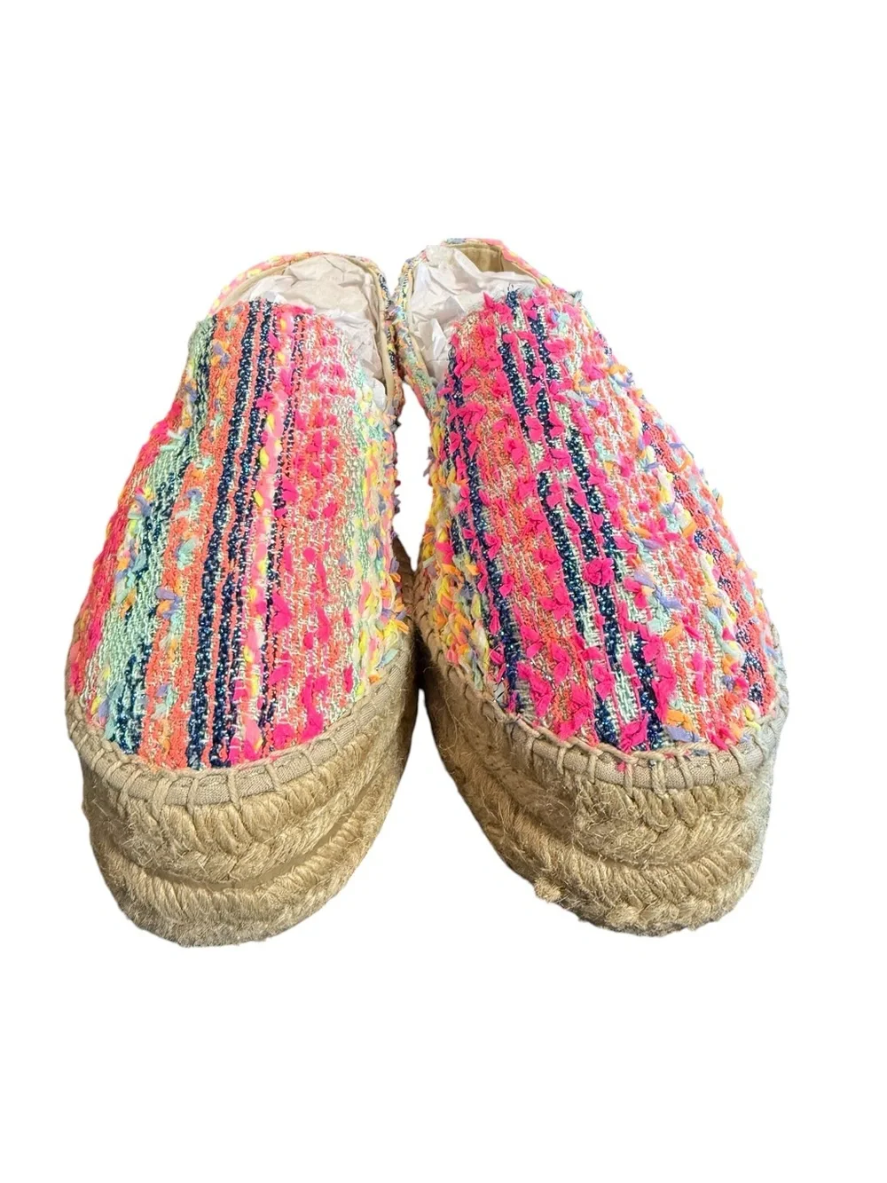Manebí Multicolor Tweed Platform Espadrille Slip-On Shoes EU 39 US 8.5